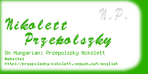 nikolett przepolszky business card